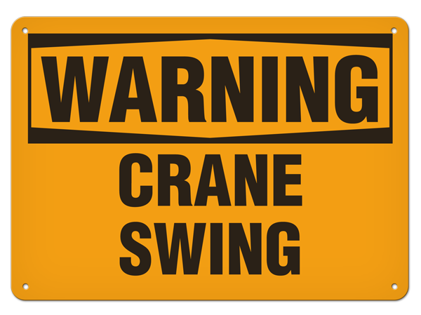 INCOM® SS3053P SAFETY WARNING Sign, WARNING – CRANE SWING, Signs ...