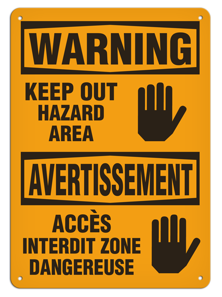 INCOM® SS6014AL SAFETY WARNING SIGN,BILINGUAL WARNING – AUTHORIZED