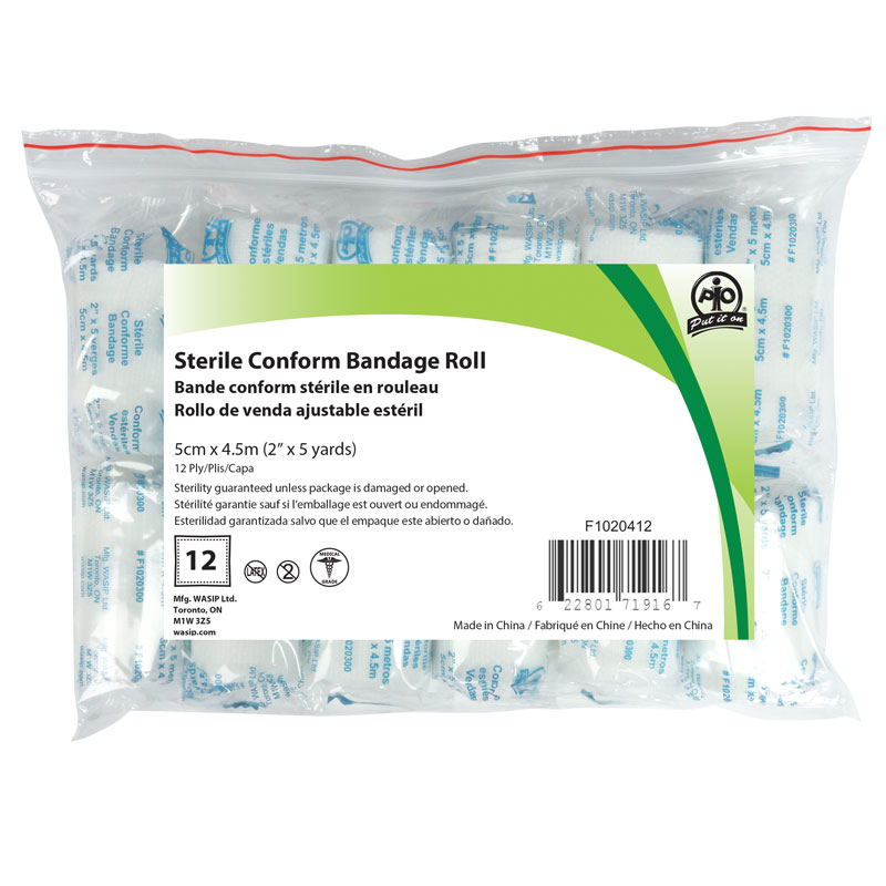 WASIP F1020412 Sterile Conform Bandage Roll | International Safety