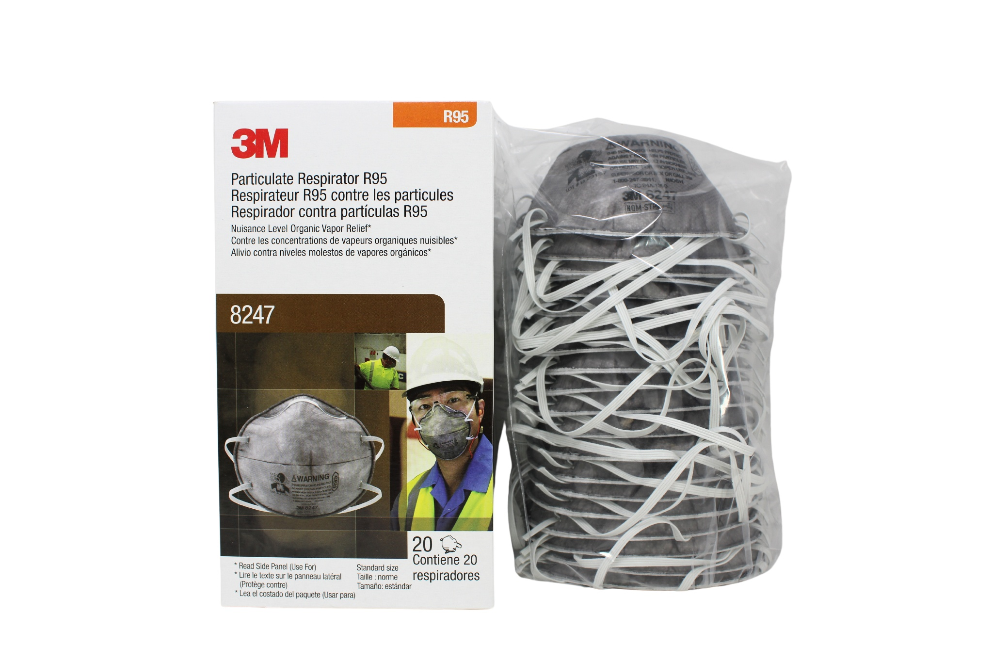 3M™ 8247-BOX 3M™ Particulate Respirator, 8247, R95 - 20/Box ...