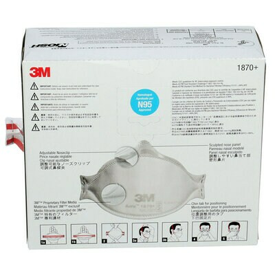 10-Pack Of 3M Aura NIOSH N95 Respirator Masks - White 1870+ (Exp. 2026) 2 thumbnail image