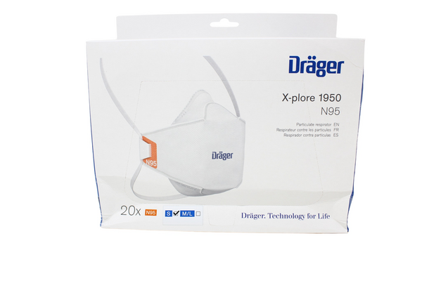 Draeger 3951951-BOX X-plore 1950 N95 Tri-Fold Single Use Mask