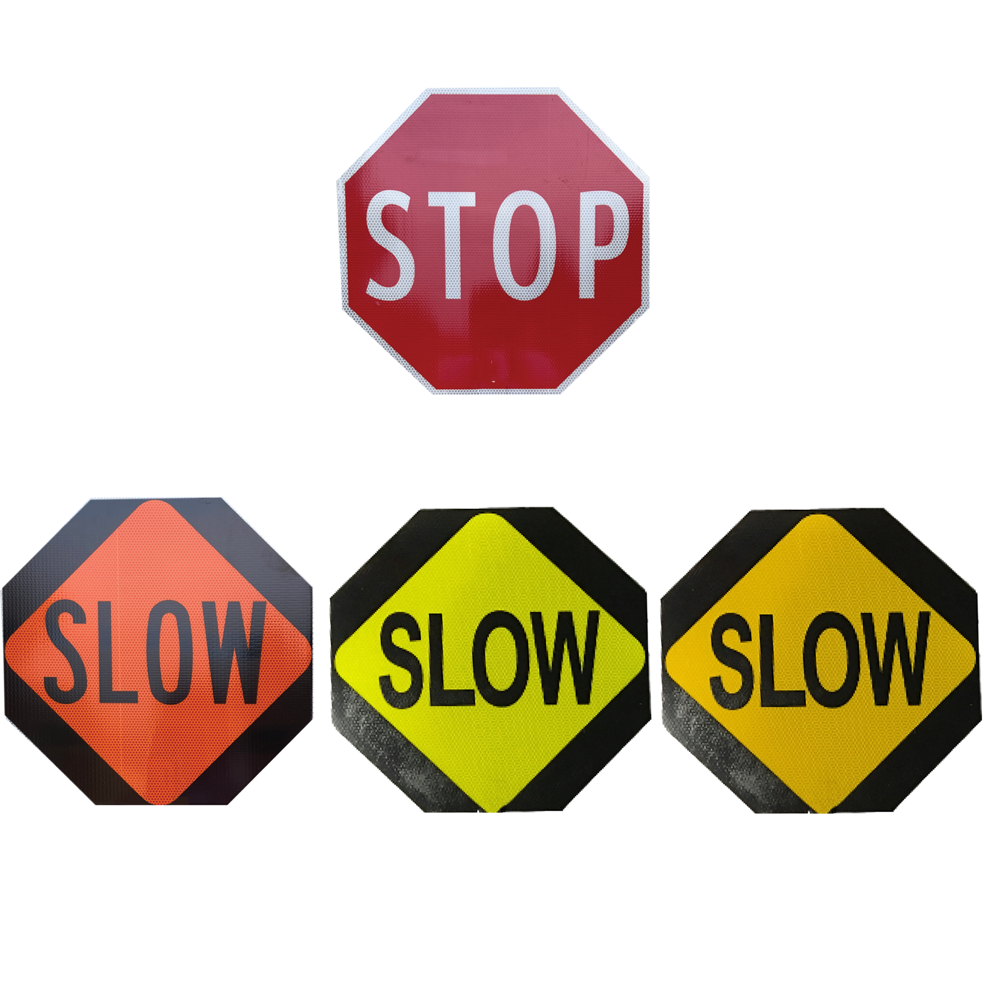 PLASTICADE SSP-18-T9-ONT STOP/SLOW Signs for Paddles & Poles - Red