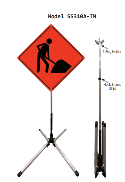 PLASTICADE SS310A-TM Snap N Pack Foldable Roll-Up Sign for 36