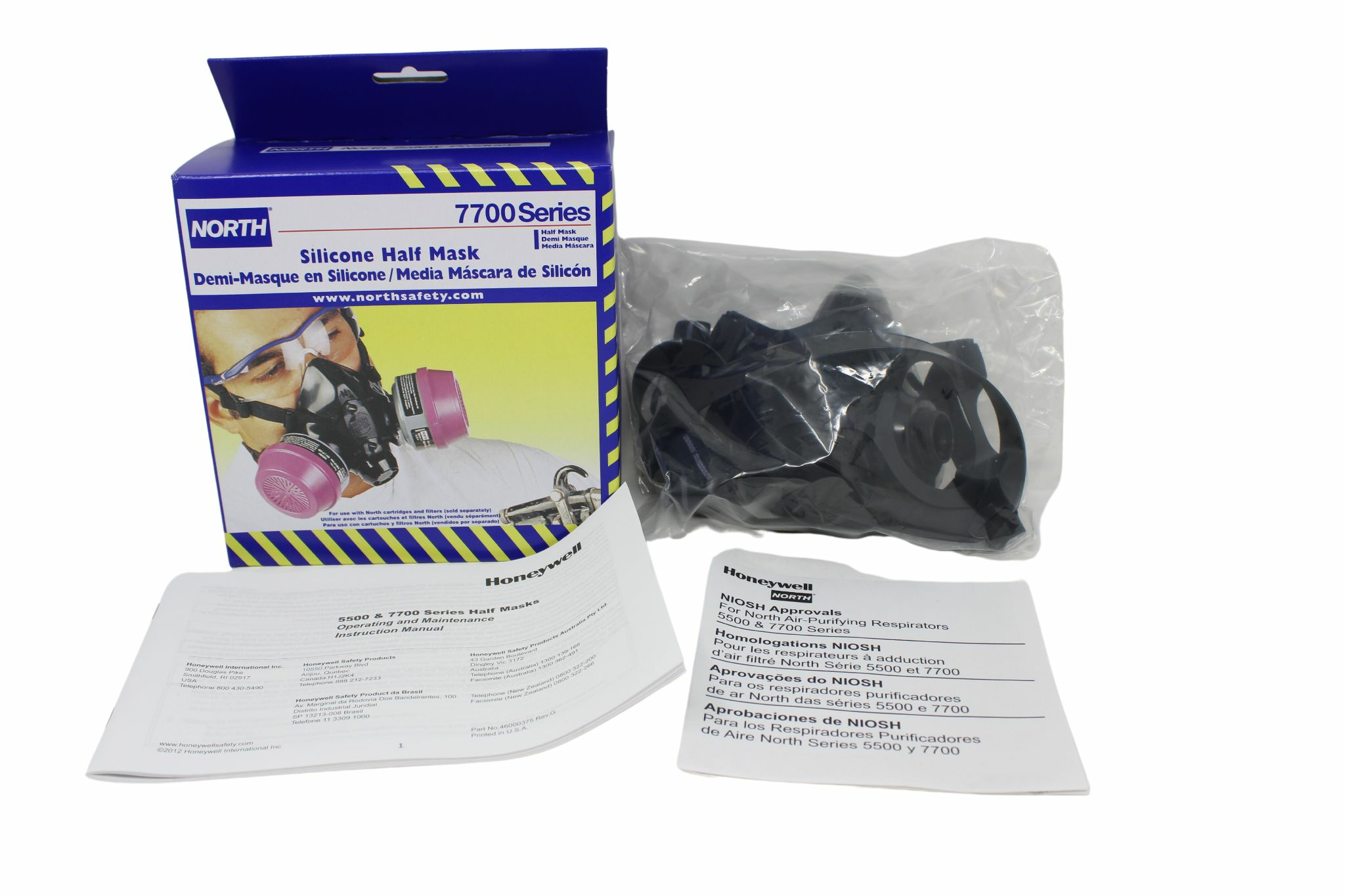 Honeywell North 7700 30M シリコン製ハーフマスク M Honeywell™ North™ 7700 Series Silicone Half-Mask Air