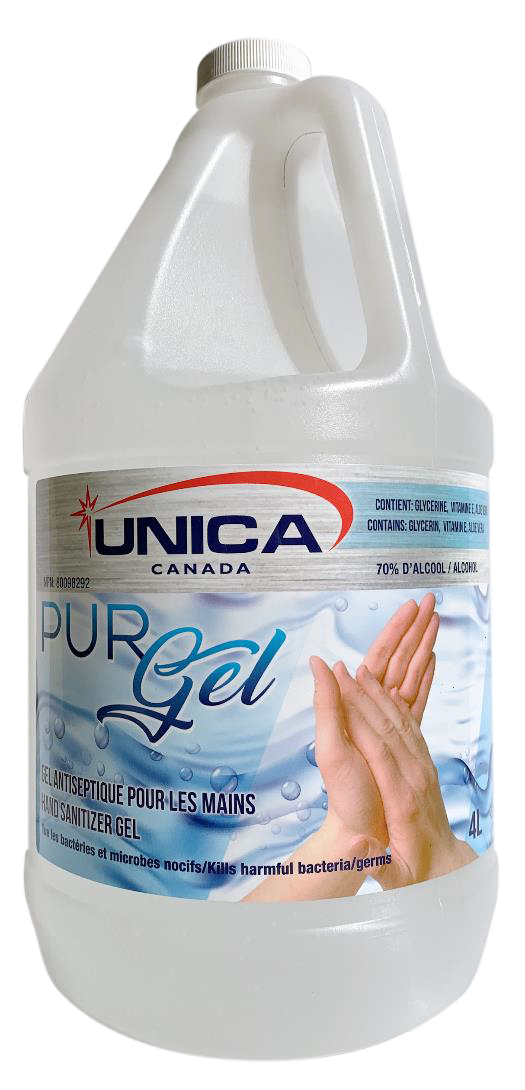 Unica Canada 1904 PURGEL - Instant Antiseptic Gel, 4 x 4L