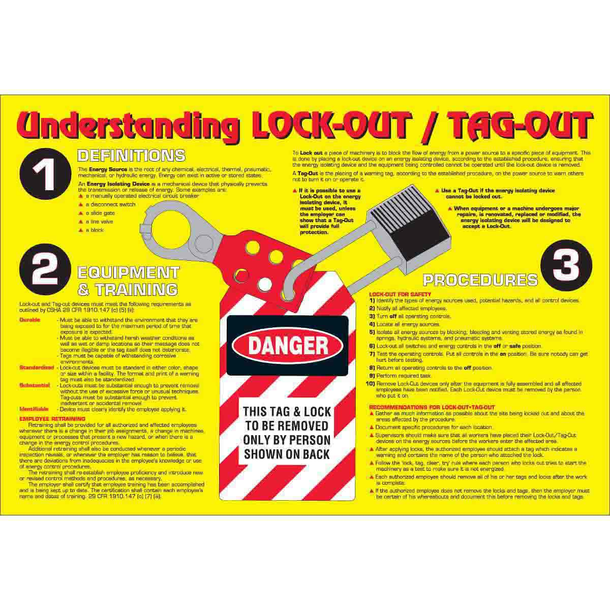 Brady 105626 Lock-out/Tag-out Safety Poster | International Safety